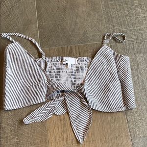 Sandy Striped Crop Top in Black & White